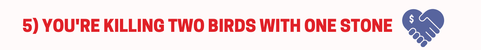 5. You're killing Two Birds With One Stone